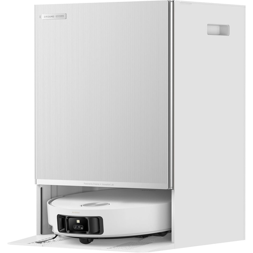 Ensemble robot et base de lavage alliant la collecte des poils et une contenance annoncee de 1 l