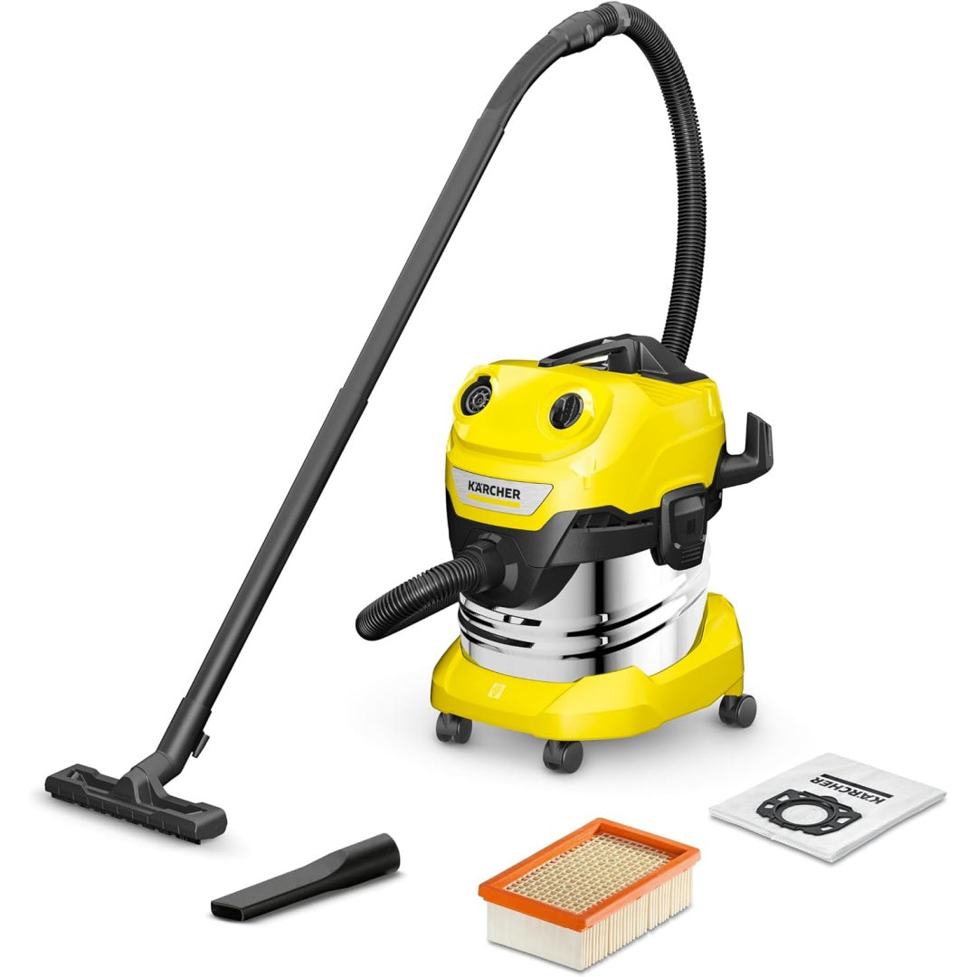 Aspirateur eau et poussiere avec un corps en acier inoxydable