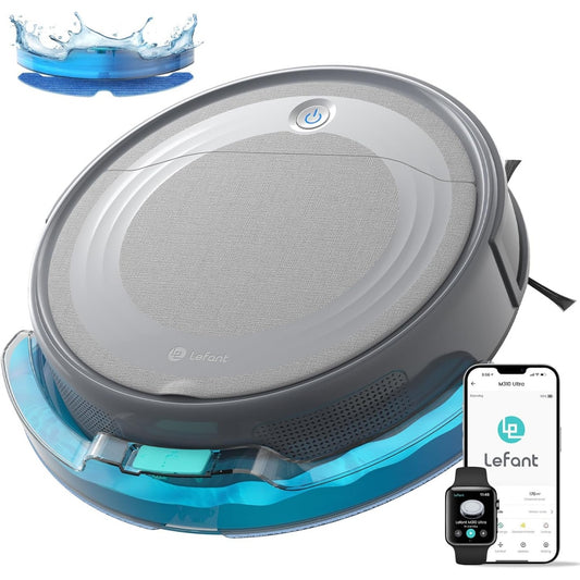 Ce robot de nettoyage des sols combine une filtration des particules fines et la collecte des poils