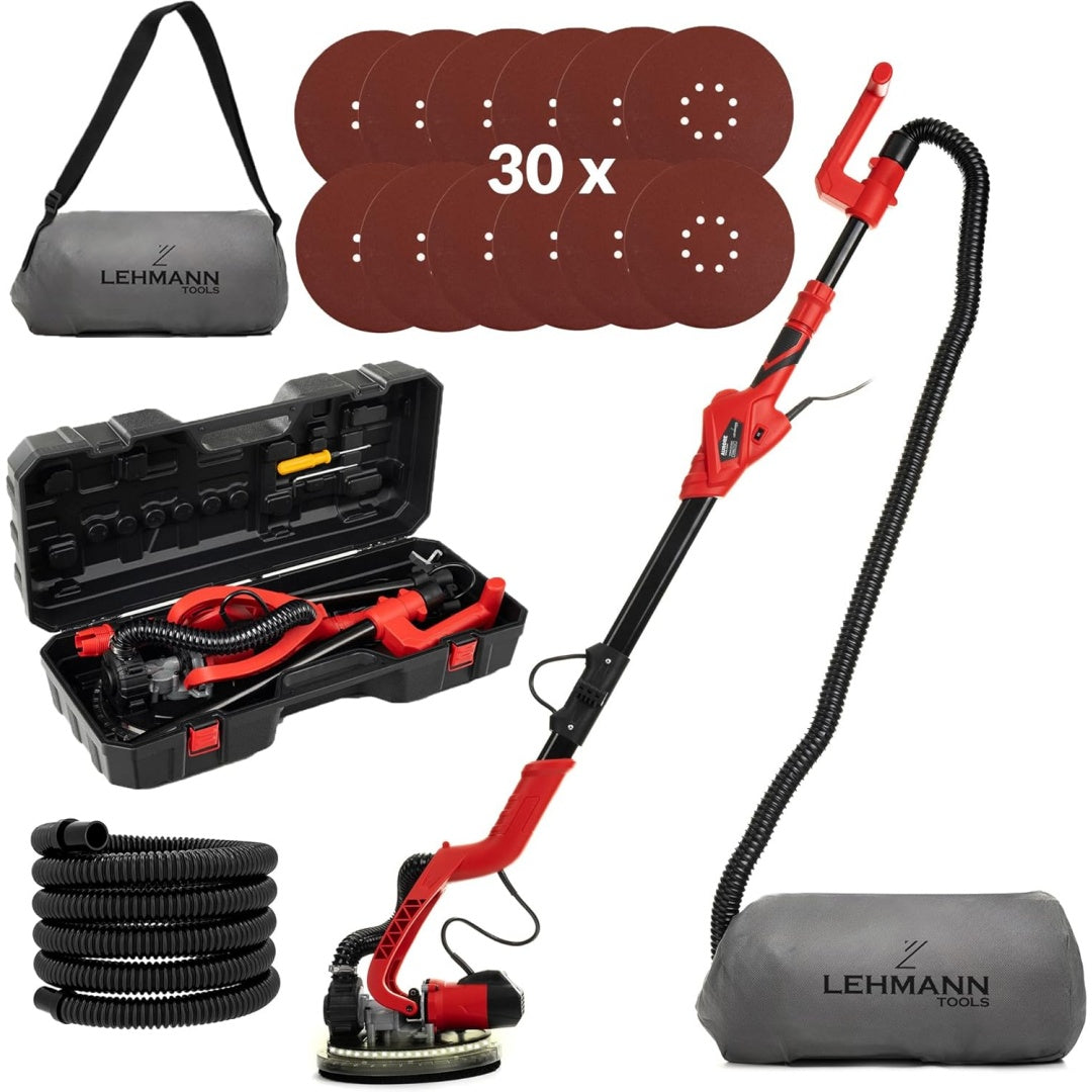 Ponceuse electrique associant une vitesse reglable au coloris noir et rouge