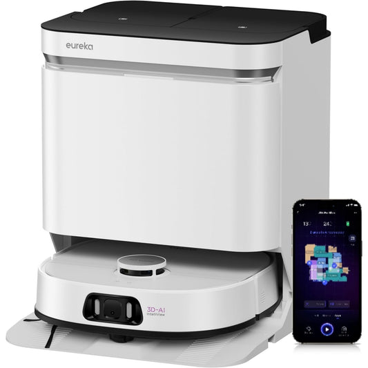 Ensemble robot et base de lavage alliant une brosse anti emmelement et une cartographie des pieces