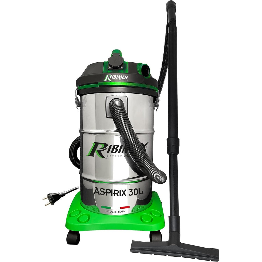 Aspirateur mixte, coloris gris et noir, avec la collecte de l'eau et des poussieres