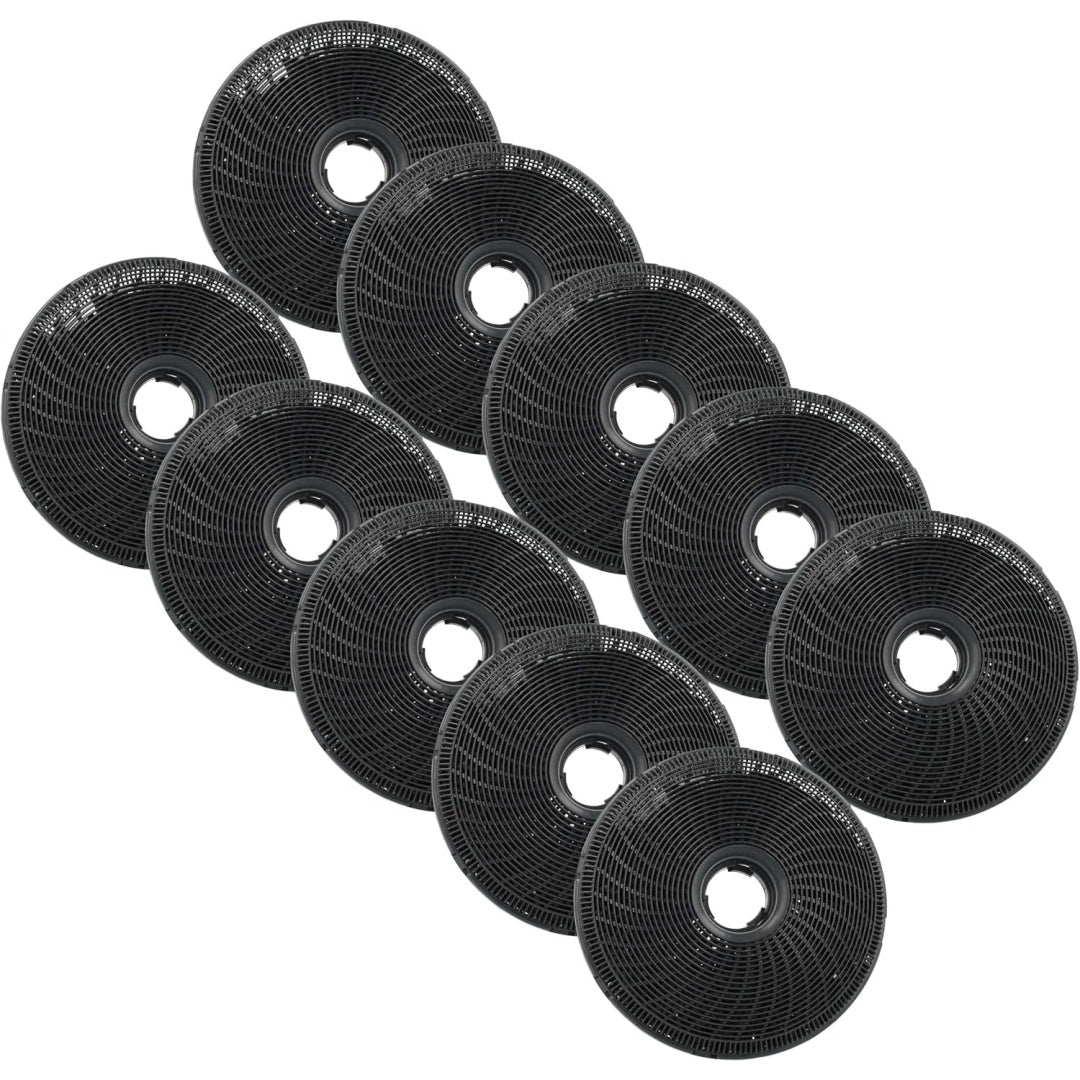 Lot de 10 filtres au charbon actif associant retention de la poussiere au coloris noir et gris