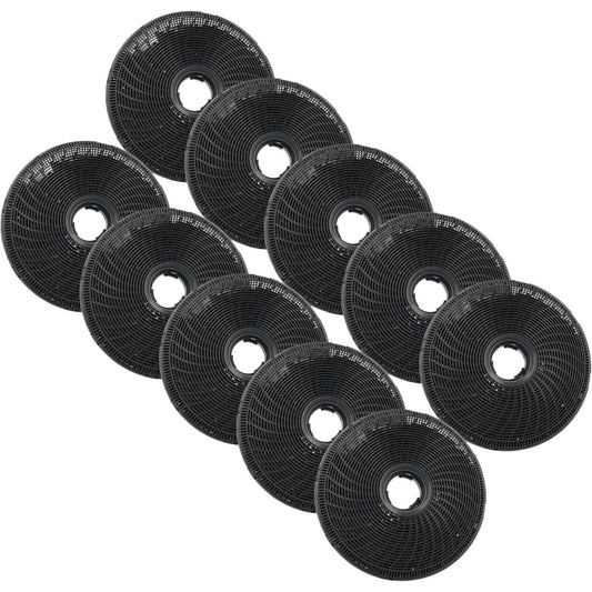 Lot de 10 filtres au charbon actif associant retention de la poussiere au coloris noir et gris
