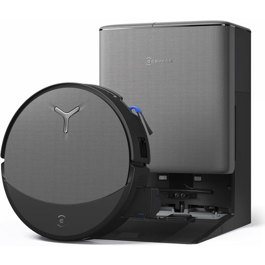 Robot de nettoyage avec base multifonction avec la collecte de la poussiere et une contenance annoncee de 4 l