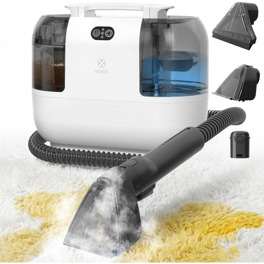 Shampouineuse avec une puissance annoncee de 1700 W, coloris blanc et gris